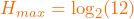 \[H_{max} = \log_2(12)\]